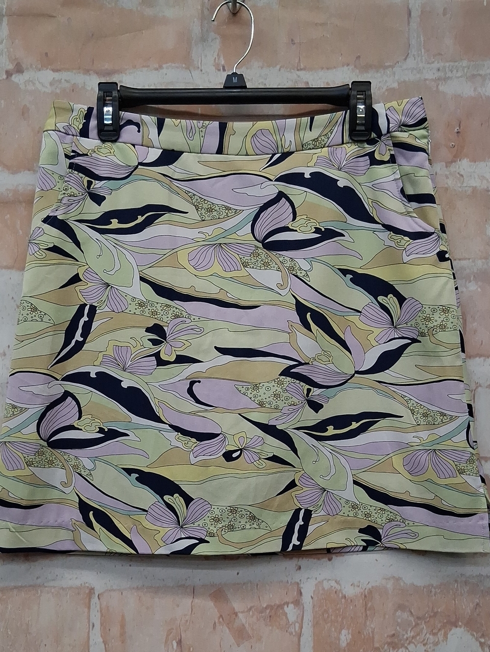 Floral Print Skort in Pastel Yellow and Lavender